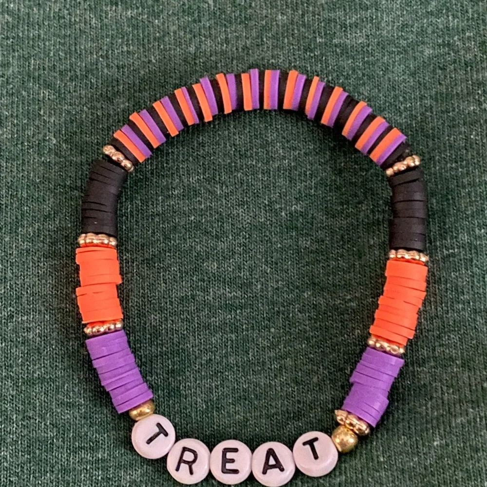 Halloween Stack Heishi Stretch Bracelets Trick or Treat